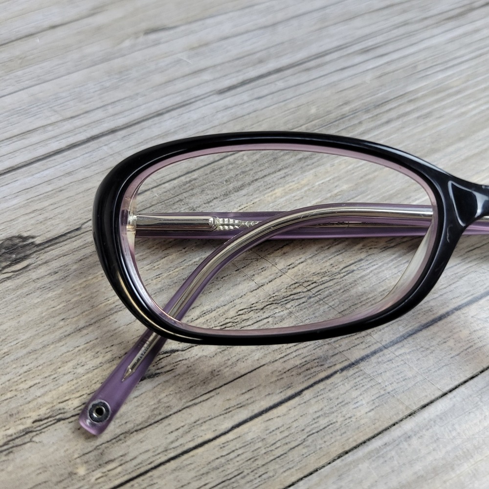Coach Eyeglasses Holly (504) Black Purple Oval Frames Womens 50-16-135 - Picture 10 of 12